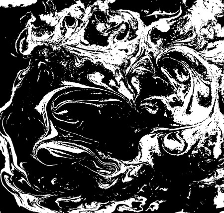 Black and white liquid texture, watercolor hand drawn marbling illustration, abstract background.のイラスト素材