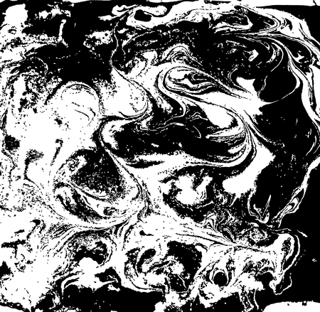 Black and white liquid texture, watercolor hand drawn marbling illustration, abstract background.のイラスト素材