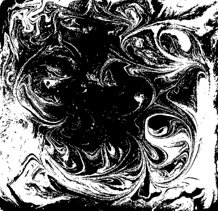 Black and white liquid texture, watercolor hand drawn marbling illustration, abstract background.のイラスト素材