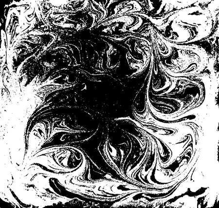 Black and white liquid texture, watercolor hand drawn marbling illustration, abstract background.のイラスト素材