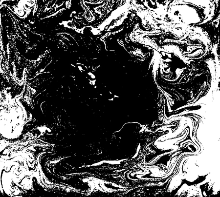Black and white liquid texture, watercolor hand drawn marbling illustration, abstract background.のイラスト素材