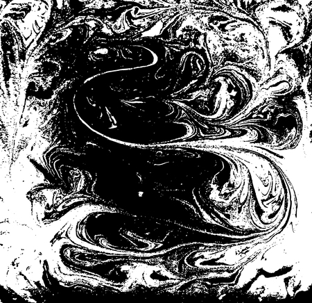 Black and white liquid texture, watercolor hand drawn marbling illustration, abstract background.のイラスト素材