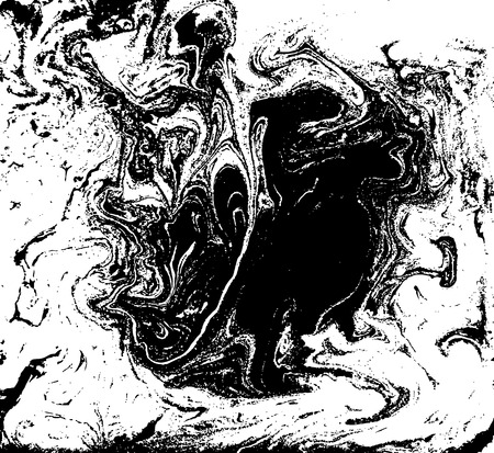 Black and white liquid texture, watercolor hand drawn marbling illustration, abstract background.のイラスト素材