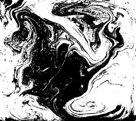 Black and white liquid texture, watercolor hand drawn marbling illustration, abstract background.のイラスト素材