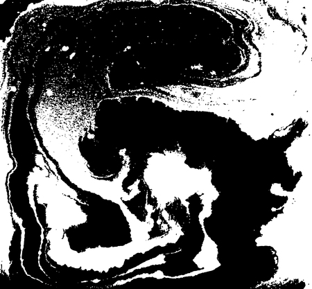 Black and white liquid texture, watercolor hand drawn marbling illustration, abstract background.のイラスト素材
