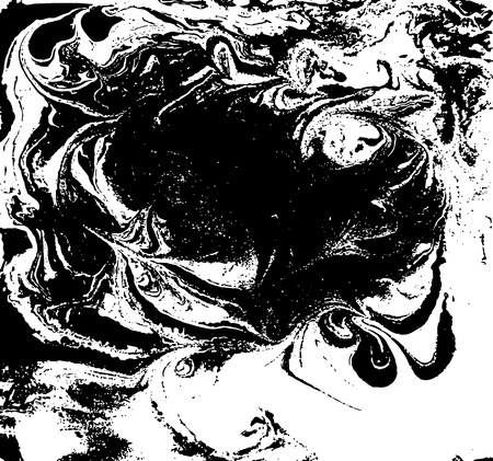 Black and white liquid texture, watercolor hand drawn marbling illustration, abstract background.のイラスト素材