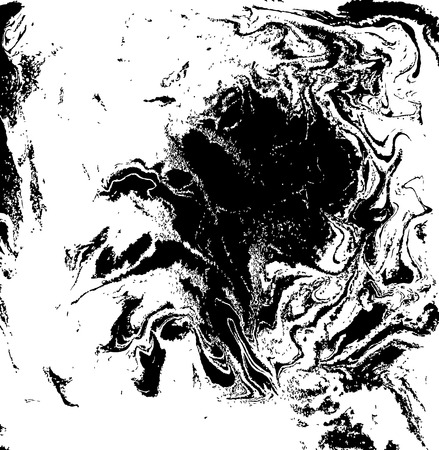 Black and white liquid texture, watercolor hand drawn marbling illustration, abstract background.のイラスト素材