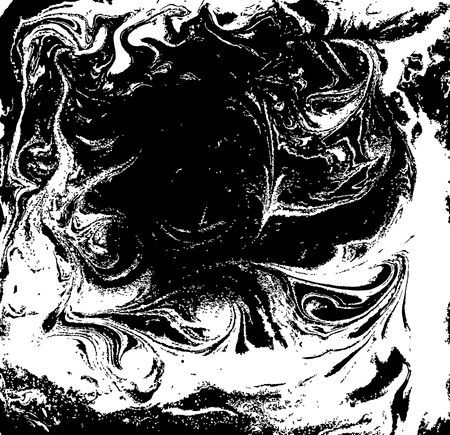 Black and white liquid texture, watercolor hand drawn marbling illustration, abstract background.のイラスト素材