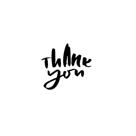 Thank You handwritten inscription. Hand drawn lettering. Thanks card. Vector illustration.の写真素材
