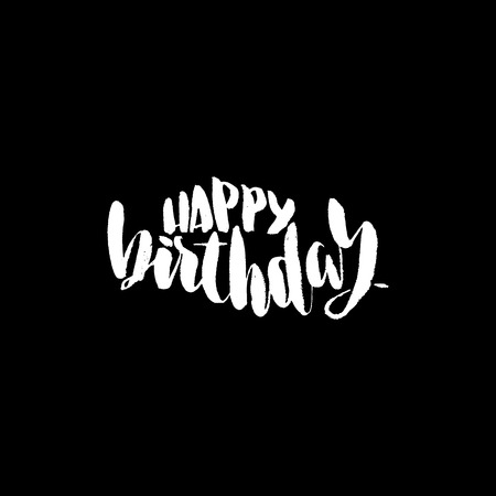 Happy birthday lettering for invitation and greeting card, prints and posters. Hand drawn inscription, calligraphic design. Vector illustration.の写真素材