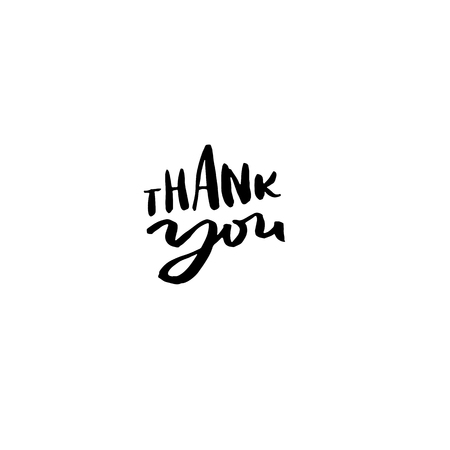 Thank You handwritten inscription. Hand drawn lettering. Thanks card. Vector illustrationの写真素材