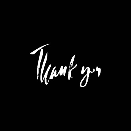 Thank You handwritten inscription. Hand drawn lettering. Thanks card. Vector illustrationのイラスト素材