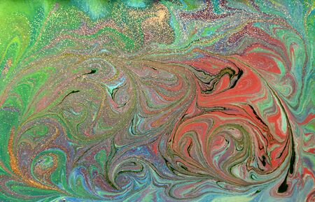 Colorful liquid texture. Hand drawn marbling background. Ink marble abstract patternの写真素材