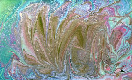 Colorful liquid texture. Hand drawn marbling background. Ink marble abstract patternの写真素材