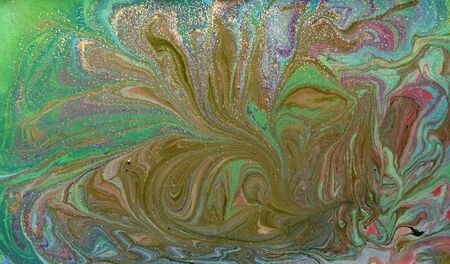 Colorful liquid texture. Hand drawn marbling background. Ink marble abstract patternの写真素材