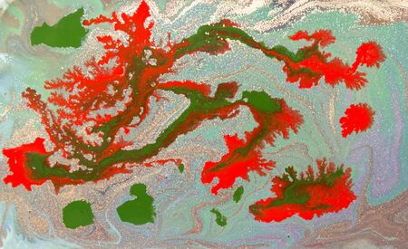 Colorful liquid texture. Hand drawn marbling background. Ink marble abstract patternの写真素材