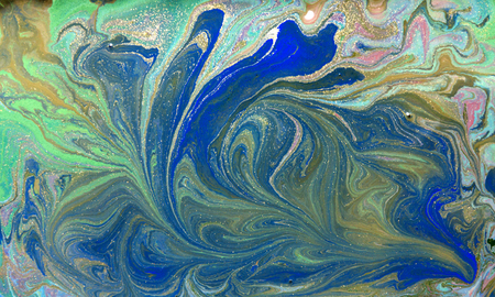 Colorful liquid texture. Hand drawn marbling background. Ink marble abstract patternの写真素材