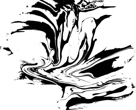 Black and white liquid texture, watercolor hand drawn marbling iのイラスト素材