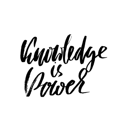 Knowledge is power. Hand drawn lettering proverb. Vector typography design. Handwritten inscription. Hand drawn lettering proverb. Vector typography design. Handwritten inscriptionのイラスト素材