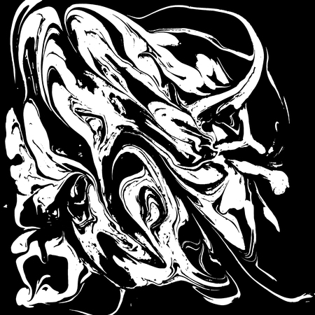 Black and white liquid texture, watercolor hand drawn marbling illustration, abstract background.のイラスト素材