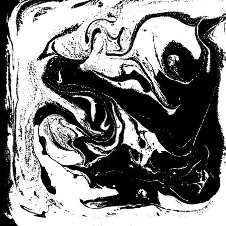 Black and white liquid texture, watercolor hand drawn marbling illustration, abstract background.の写真素材