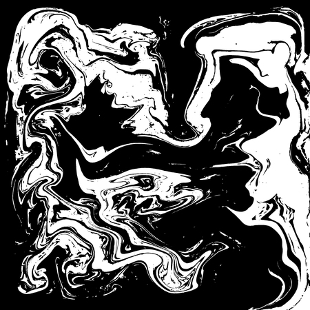 Black and white liquid texture, watercolor hand drawn marbling illustration, abstract background.の写真素材