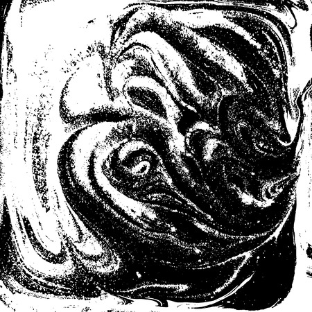 Black and white liquid texture, watercolor hand drawn marbling illustration, abstract backgroundのイラスト素材