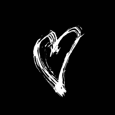 Grunge hand drawn ink heart. Valentine day dry brush print. Vector illustrationのイラスト素材