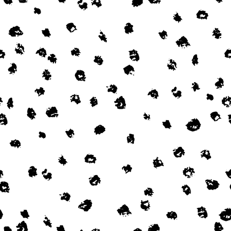Seamless black and white ink dots pattern. Vector grunge background. Vector illustration.の写真素材