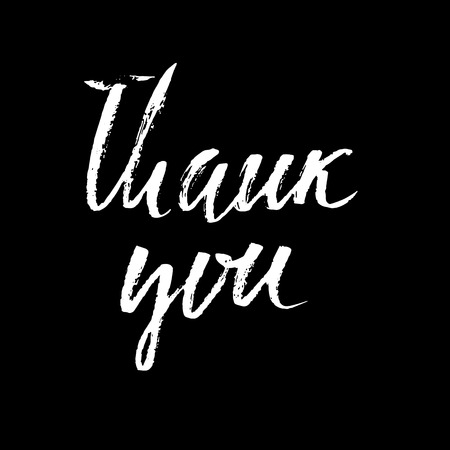 Thank You handwritten inscription. Hand drawn lettering. Thanks card. Vector illustration.のイラスト素材
