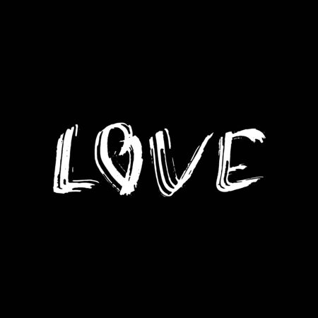 Love. Ink hand drawn lettering. Modern dry brush typography. Grunge vector illustration.のイラスト素材