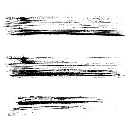 Set of ink vector brush strokes. Vector illustration. Grunge hand drawn watercolor texture.のイラスト素材