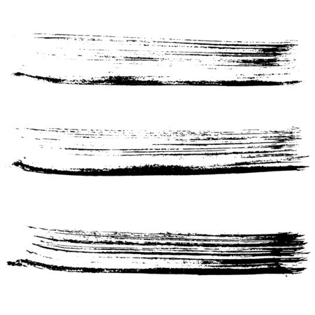Set of ink vector brush strokes. Vector illustration. Grunge hand drawn watercolor texture.のイラスト素材