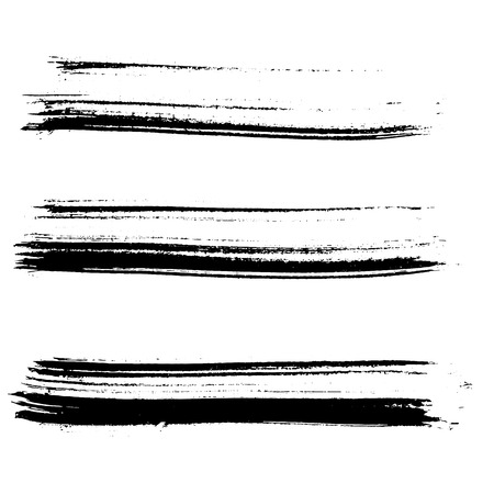 Set of ink vector brush strokes. Vector illustration. Grunge hand drawn watercolor texture.のイラスト素材