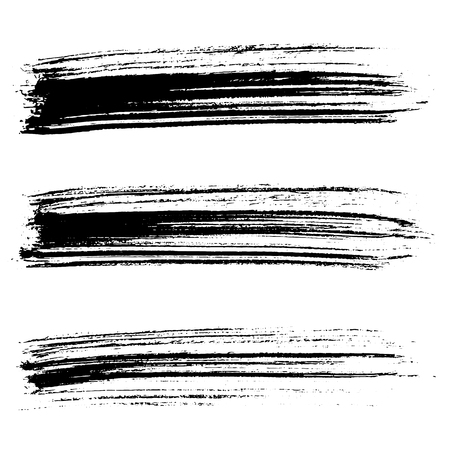 Set of ink vector brush strokes. Vector illustration. Grunge hand drawn watercolor texture.のイラスト素材