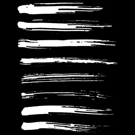 Set of ink vector brush strokes. Vector illustration. Grunge hand drawn watercolor textureのイラスト素材