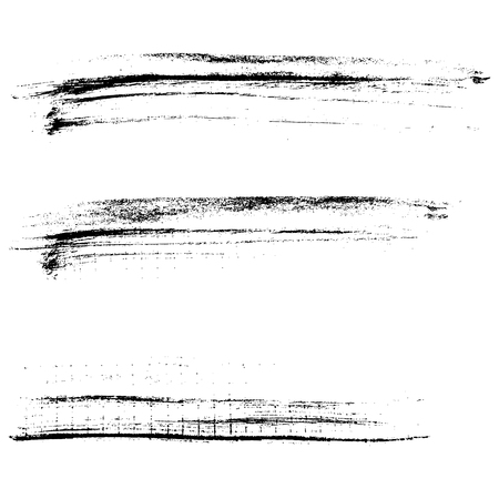 Set of ink vector brush strokes. Vector illustration. Grunge hand drawn watercolor textureのイラスト素材