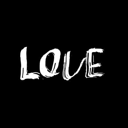 Love. Ink hand drawn lettering. Modern dry brush typography. Grunge vector illustrationのイラスト素材
