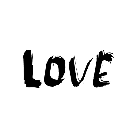 Love. Ink hand drawn lettering. Modern dry brush typography. Grunge vector illustrationのイラスト素材
