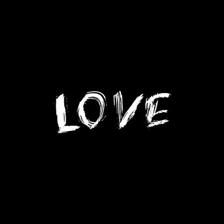 Love. Ink hand drawn lettering. Modern dry brush typography. Grunge vector illustrationのイラスト素材