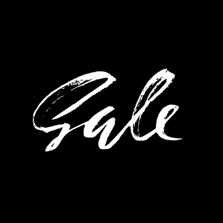 Sale handwritten lettering. Grunge dry brush template. Typography bunner. Hand drawn calligraphy. Vector illustrationのイラスト素材