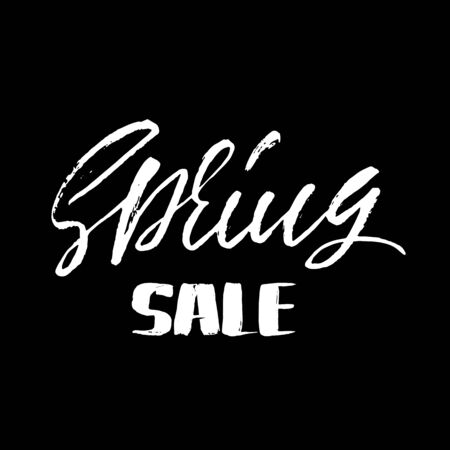 Handwritten lettering. Spring sale. Hand drawn calligraphy letters. Vector illustration. Typography posterのイラスト素材