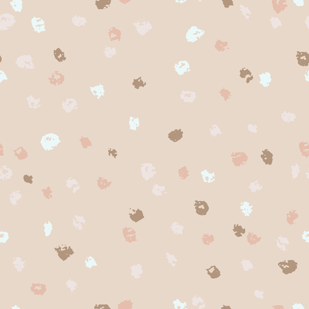Seamless beige ink dots pattern. Vector grunge background. Vector illustrationのイラスト素材