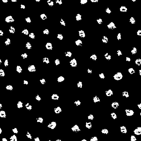 Seamless black and white ink dots pattern. Vector grunge background. Vector illustrationのイラスト素材