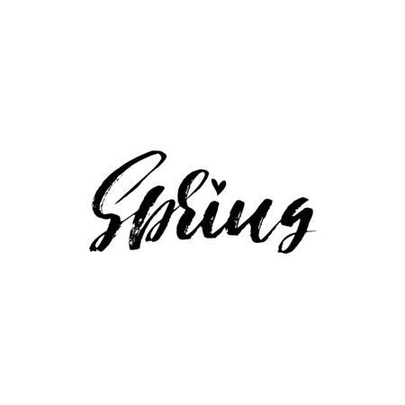 Handwritten lettering. Spring. Hand drawn calligraphy letters. Vector illustration. Typography posterのイラスト素材