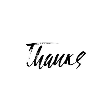 Thank You handwritten inscription. Hand drawn lettering. Thanks card. Vector illustrationのイラスト素材