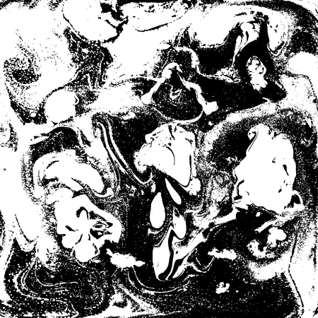 Black and white liquid texture, watercolor hand drawn marbling illustration, abstract backgroundのイラスト素材