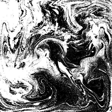 Black and white liquid texture, watercolor hand drawn marbling illustration, abstract backgroundのイラスト素材