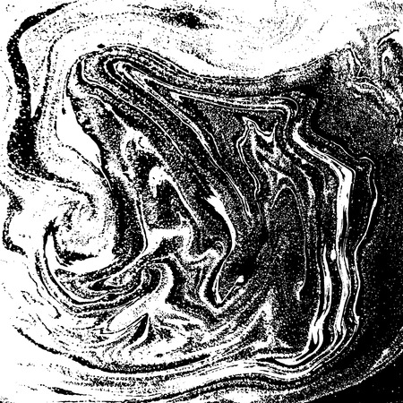 Black and white liquid texture, watercolor hand drawn marbling illustration, abstract backgroundのイラスト素材