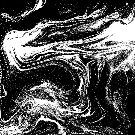 Black and white liquid texture, watercolor hand drawn marbling illustration, abstract backgroundのイラスト素材